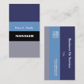 ブルースカラーブロッククラス ProfessionalNavyブルー 名刺 (正面/裏面)