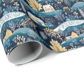 ブルースカンジナビアのクリスマスギフトラッピング紙 ラッピングペーパー (ロールコーナー)