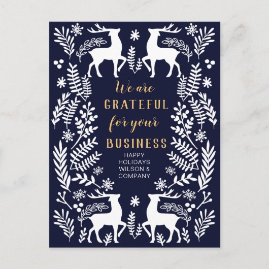 ブルースカンジナビア北欧の冬トナカイ事業 シーズンポストカード (正面)