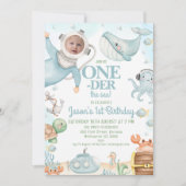 ブルースキューバダイバーオンダーザシー1st誕生日 招待状 (正面)