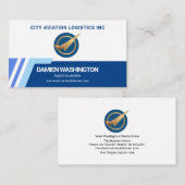 ブルースキーズエアポート滑走路ラインロジスティクスパイロット 名刺 (正面/裏面)