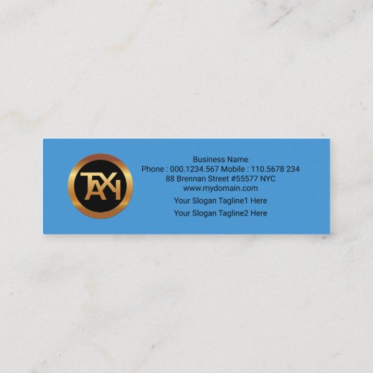 ブルースキーズ飛行機空港ルート空港タクシー スキニー名刺 (裏面)