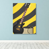 ブルースギターの漫画 キャンバスプリント (インサイチュ (ウッドフロア))