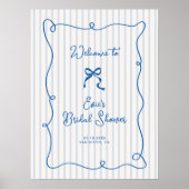 ブルースクイグルフレームボウブライダルシャワーウェルカムサイン ポスター (正面)