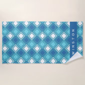 ブルースクウェアカスタマイズビーチタオル ビーチタオル (正面)