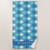 ブルースクウェアカスタマイズビーチタオル ビーチタオル (正面)