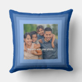 ブルースクウェア写真フレーム追加フォト装飾用クッション クッション (裏面)