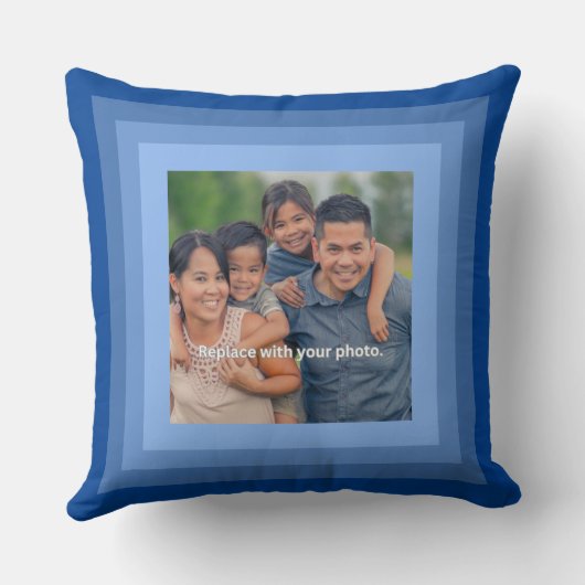 ブルースクウェア写真フレーム追加フォト装飾用クッション クッション (裏面)