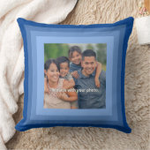 ブルースクウェア写真フレーム追加フォト装飾用クッション クッション (ブランケット)