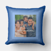 ブルースクウェア写真フレーム追加フォト装飾用クッション クッション (正面)
