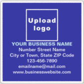 ブルースクエアビニールステッカーのビジネスブランド シール (正面)