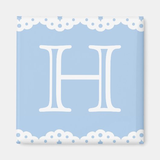 ブルースクエアマグネットのアイレットレース マグネット (正面)