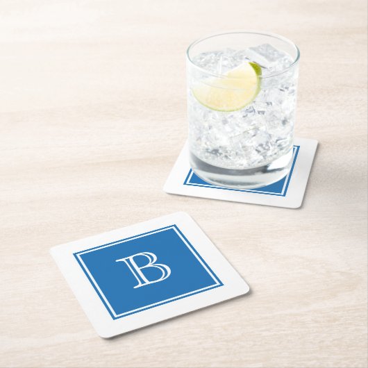 ブルースクエアモノグラム紙コースター スクエアペーパーコースター (インサイチュ)