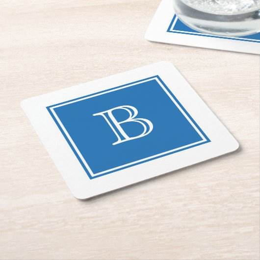ブルースクエアモノグラム紙コースター スクエアペーパーコースター (アングル)