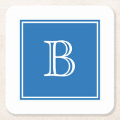 ブルースクエアモノグラム紙コースター スクエアペーパーコースター (正面)