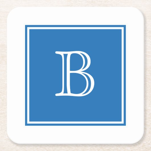 ブルースクエアモノグラム紙コースター スクエアペーパーコースター (正面)