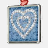 ブルースクエアライブドローラブダイヤモンドハートオーナメント メタルオーナメント (左)
