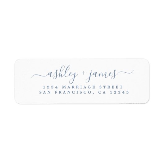 ブルースクエレガントリッ結婚トの差出人住所ラベル ラベル (正面)