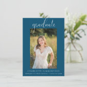 ブルースクエレガントリプト写真卒業のお知らせ 招待状 (スタンド正面)