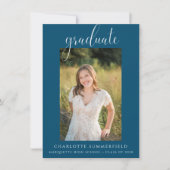 ブルースクエレガントリプト写真卒業のお知らせ 招待状 (正面)