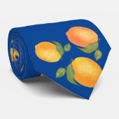 ブルースクコスタイリッシュットのオレンジ色の黄色いレモンのパターン ネクタイ (ロール)