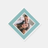 ブルースクモダンリプトとシックなドット結婚の写真 スタンダードカクテルナプキン (角)