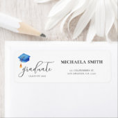 ブルースクモダンリプト卒業差出人住所 ラベル (インサイチュ)