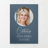 ブルースクモダンリプト葬儀・追悼式 三つ折りプログラム (カバー)