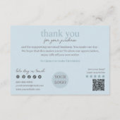 ブルースクモダンリプトQRコード、ありがとうございますビジネス エンクロージャーカード (裏面)