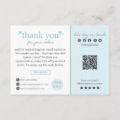 ブルースクモダンリプトQRコード、ありがとうございますビジネス エンクロージャーカード (裏面)