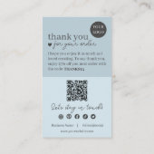 ブルースクモダンリプトQRコード、ありがとうございますビジネス 名刺 (裏面)