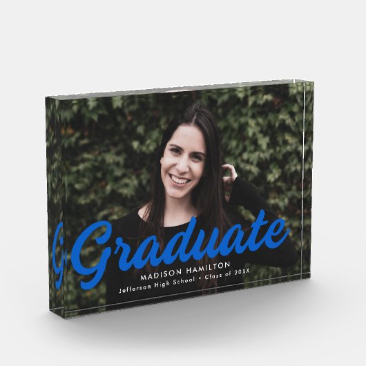 ブルースクリプトはっきりした卒業 フォトブロック (左)