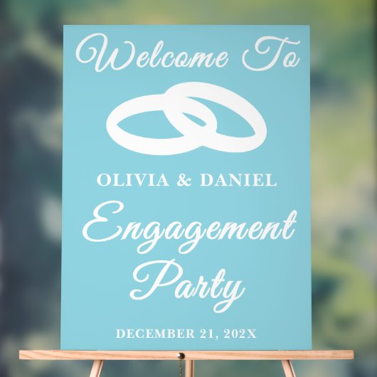 ブルースクリプトウィンター婚約パーティへようこそ アクリルサイン (ニュートラル)