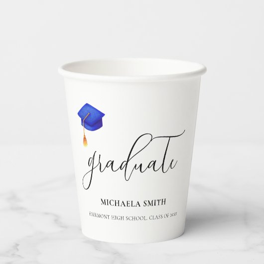 ブルースクリプトエレガント大学院生 紙コップ (裏面)