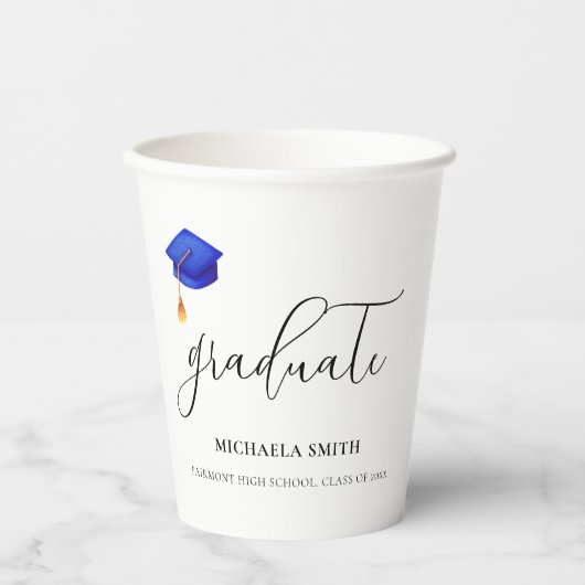 ブルースクリプトエレガント大学院生 紙コップ (正面)