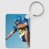 ブルースクリプトオーバーレイ大学院フォトサッカー選手 キーホルダー (裏面)