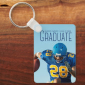 ブルースクリプトオーバーレイ大学院フォトサッカー選手 キーホルダー (正面)