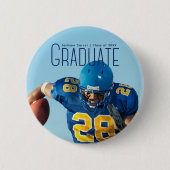 ブルースクリプトオーバーレイ大学院フォトサッカー選手 缶バッジ (正面)