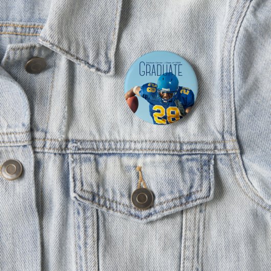 ブルースクリプトオーバーレイ大学院フォトサッカー選手 缶バッジ (インサイチュ)