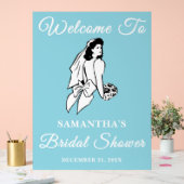 ブルースクリプトクリスマスブライダルシャワーへようこそ アクリルサイン (ウェディング)