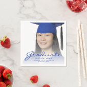 ブルースクリプトフォト卒業パーティー スタンダードカクテルナプキン (インサイチュ)