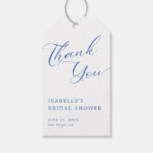 ブルースクリプトブライダルシャワーありがとう ギフトタグ (正面)
