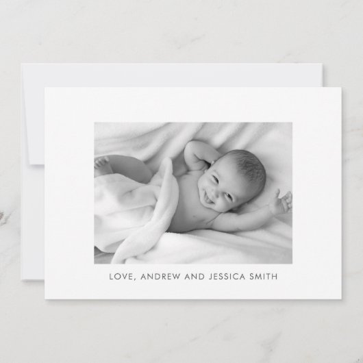 ブルースクリプトボーイ写真誕生のお知らせカード 案内状 (裏面)