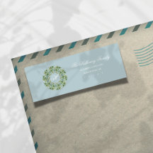 ブルースクリプトモノグラムリースホリデー差出人住所