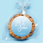 ブルースクリプトレットスノーウィンターホリデー ラウンドシール