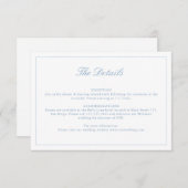 ブルースクリプトワイルドフラワーモノグラム詳細カード 招待状 (正面/裏面)