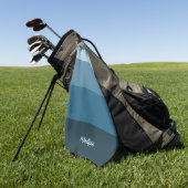 ブルースクリプト&ゴルフタストライプオル ゴルフタオル (グリーン)