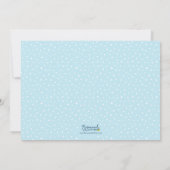 ブルースクリプト&パステルブルー男の子のベビーシャワー 招待状 (裏面)