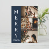 ブルースクリプモダントメリークリスマスフォト シーズンカード (スタンド正面)