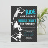 ブルースクータースケートパークパーティー誕生日 招待状 (スタンド正面)